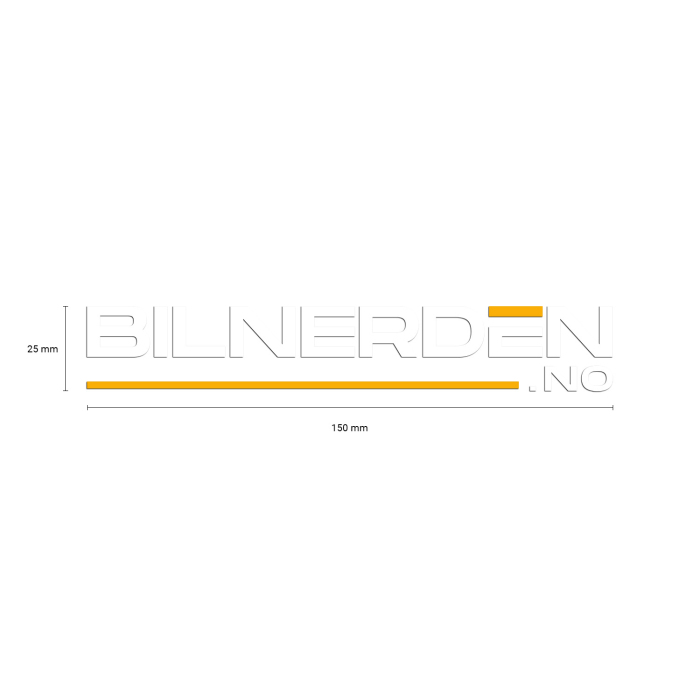 Bilnerden Hvit klistermerke - 150*25 mm