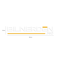 Bilnerden Hvit klistermerke - 150*25 mm